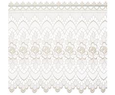 Plauener Spitze by Modespitze, Store Bistro Gardine Scheibengardine mit Stangendurchzug, hochwertige Stickerei, Höhe 60 cm, Breite 144 cm, Creme