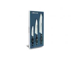 Arcos 858100 Küchenmesser Set 3 Stück, Edelstahl, Schwarz, Normal Size