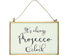 CREATIVE TOPS Wandschild Its Always Prosecco OClock, Weiß, 21 x 15 cm
