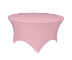 La Leinen rund Spandex Tischdecke, Pink Light, 139 x 66 x 0.6 cm