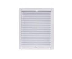 Plissee Made in Germany, Tageslicht, Echtcrush, weiss, Klemmfix, weisse Schiene, 90 x 150
