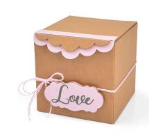 Sizzix ScoreBoards XL Stanzschablone 664345 Box, Geschenk mit welligen Kanten von Eileen Hull, Mehrfarben, Einheitsgröße