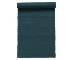 LINUM UNI Läufer, Baumwolle, Schieferblau, 45 x 150 cm