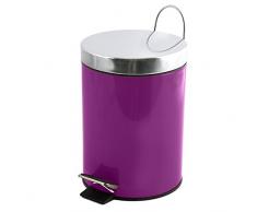 MSV Kosmetikeimer Violett Mülleimer Treteimer Abfalleimer - 3 Liter - mit herausnehmbaren Inneneimer