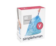Müllbeutel Simplehuman code V, 3 x Pack mit 20 Stück Mülleimer Blau 16-18L