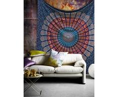 Beliebtes Hippie Indian Tapisserie Elephant Mandala Überwurf Wandbehang, Gypsy Tagesdecke von beliebten Kunsthandwerk, baumwolle, Neavy Blue, Queen (230x270)cms