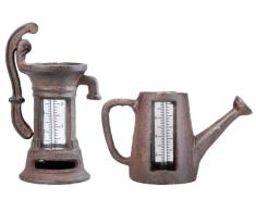 Esschert Design Regenmesser, Niederschlagsmengenmesser Motiv Pumpe oder Kanne, Sortiert, 1 Stück
