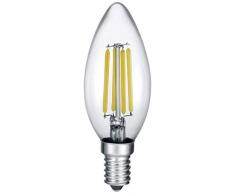 Trio Leuchten LED Glas Filament Leuchtmittel E14 Kerze 4 W, 3000 K, 400 lm 989-400