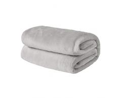 Brentfords Decke aus Flanell und Fleece, Überwurf, Silbergrau, Medium - 120 x 150cm