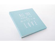 Goldbuch 27083 - Hochzeitsalbum All you need is love, Fotoalbum mit 60 weißen Seiten und Pergamin Trennblätter, Erinnerungsalbum aus Strukturpapier, Foto Album in Leinenoptik, ca. 30 x 31 cm