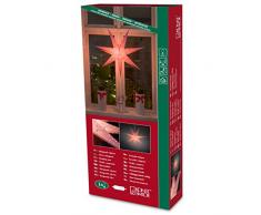 Konstsmide 2982-134 Pinker Papierstern, perforiert und pink bestickt, 78x78cm / für Innen (IP20) / 230V Innen / ohne Leuchtmittel / mit an/aus Schalter / weißes Kabel