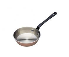 Kitchen Craft Mini Bratpfanne Master Class Artesa 12cm, Edelstahl, Silber/Kupfer, 12 cm
