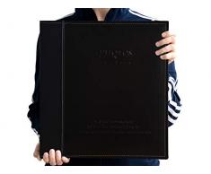 ZOVIEW magnetisch Selbstklebend Seite Foto Album, Familie Album, Leder, Hand Made DIY Alben für 3 x 5, 4 x 6, 5 x 7, 6 x 8,8 x 10 Fotos, (Rot Braun) Schwarz