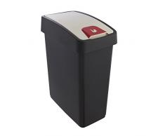 keeeper Premium Abfallbehälter mit Flip-Deckel, Soft Touch, 25 l, Magne, Gelb