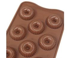 Silikomart 3D-Pralinenform Spirale, 11er-Form Backform, Silikon, Braun, 21,5 x 10,5 x 2,5 cm