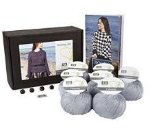 DesignEtte Medium 100 Prozent Ägyptische Baumwolle, Stricken, Chinesische Laternen, Hellgrau, 790