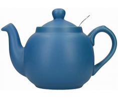 London Pottery LPFHTPOT2BLU Farmhouse Kleine Teekanne mit Teesieb in Geschenkbox, keramik