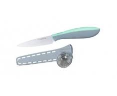 Nirosta Spickmesser EVERSHARP, Küchenmesser aus Edelstahl mit Soft-Touch Griff, mit nachschärfendem Klingenschutz, Allzweckmesser mit ewig scharfer Klinge (Klingenlänge: ca. 9 cm), Menge: 1 Stück