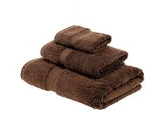 Superior - 3-teiliges Handtuchset, Baumwolle, schokoladenfarben, 900 Gramm