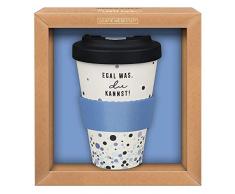 Grafik-Werkstatt Premium Becher mit Deckel |Kaffeebecher to go | 400 ml | Egal was - du kannst!