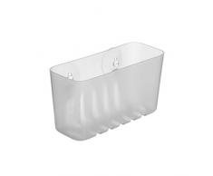 TATAY Regal, klein, mit Saugnäpfen, Kunststoff, 20 x 8,5 x 11 cm, Eisweiß, 20X8.5X11 cm