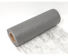 JB 25m Tischband TischlÃ¤ufer Tischvlies Vlies Vliesband Kommunion Konfirmation Tischdeko Band Dekostoff Deko Breite 23cm (Hellgrau)