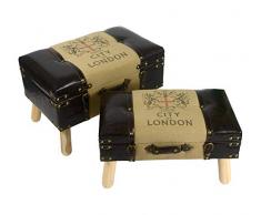 Mayflower Vintage Collection London Fußhocker, gepolstert, 2 Stück, 60cm (Length) x 34cm (Depth) x 40cm (Height)