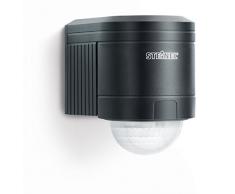 Steinel Bewegungsmelder IS 240 DUO schwarz, 240° Bewegungssensor, 12 m Reichweite, Innen und Außen, inkl. Eckwandhalter