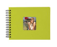 Goldbuch Spiralalbum mit Bildausschnitt, Living, 24x17 cm, 50 schwarze Seiten, Hochwertiger Einband aus Strukturpapier in Leinenoptik, Grün, 20 196