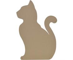 KalaMitica Katze Design Magnetische Kreidetafel aus Stahl, Farbe: Beige, Größe: 56x38x0,12cm