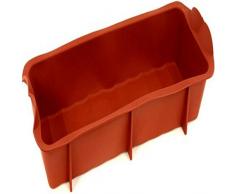 World Cuisine Silikonform mit Antihaftbeschichtung Rechtecking, 27,9 cm (11 Zoll) rot