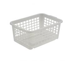 Unbekannt ok Aufbewahrungskorb, Stabiler Kunststoff (PP), 2,8 l, 25 x 17 x 10 cm, Natur/Transparent
