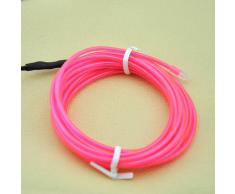 Amicc® 3m Neonlicht EL Draht mit Akku Neon leuchtende Strobing Elektrolumineszenzdraht für Parteien, Halloween Dekoration (Rosa)