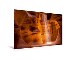 Calvendo Premium Textil-Leinwand 120 cm x 80 cm Quer, Upper Antelope Canyon - LichtsÃ¤ule | Wandbild, Bild auf Keilrahmen, Fertigbild auf Echter Leinwand. Naturschauspiel Natur Natur