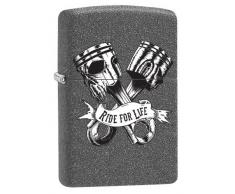 Zippo Feuerzeug 60002510 PL Ride for Life Benzinfeuerzeug, Messing, Iron Stone, 1 x 3,5 x 5,5 cm