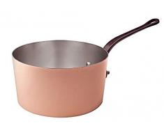 Pentole Agnelli Kasserolle Hohe von Kupfer mit 1 Griff aus Gusseisen 28 cm