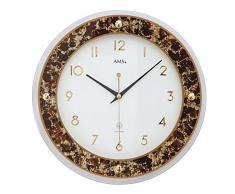 AMS Wanduhr, Holz, WeiÃ, 35 x 35 x 12 cm