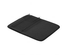 AmazonBasics – Abtropfgestell, 40,6 x 47,7 cm, Schwarz/Schwarz, mit 2 Matten