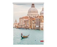 Lichtblick Rollo Klemmfix, 60 x 150 cm mit Motiv Venedig Canal Grande - Blau Montage ohne Bohren, moderner Sicht-und Sonnenschutz, Motivrollo, lichtdurchlässig & Blickdicht