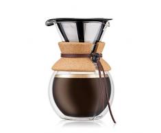 Bodum Pour Over Kaffeebereiter mit permanentfilter, Glas, Beige, 18 x 18 x 24 cm