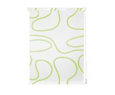 mydeco 65935 Rollo Klemmfix win move, ohne Bohren dekorativer moderner Sonnen- Sichtschutz ,für Fenster & Türen 100 x 160 cm, weiß / grün