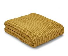 Catherine Lansfield Überwurf, Grobstrick, 125 x 150 cm, Ocker, acryl, Ocker, 125x150cm