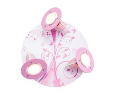Elobra Kinderzimmerlampe Mädchen Phantasie | Hochwertige Deckenleuchte oder Wandleuchte im Kinderzimmer, rosa, Schmetterling, Blume, aus Echtholz, 30 x 30 x 18 cm