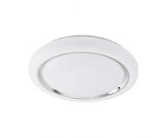EGLO LED Deckenlampe Capasso, 1 flammige Deckenleuchte, Wandlampe mit chromring, Material: Stahl und Kunststoff, Farbe: chrom, weiß, Ø: 40 cm