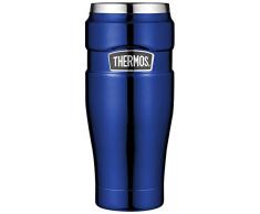 THERMOS 4002.255.047 Coffee-to-Go Thermobecher Stainless King, Edelstahl Royal Blue 0,47 l, 7 Stunden heiß, 18 Stunden kalt, BPA-Free