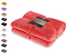 DecoKing 59098 Kuscheldecke 220x240 cm rot Decke Microfaser Wohndecke Tagesdecke Fleece weich sanft kuschelig skandinavischer Stil Henry