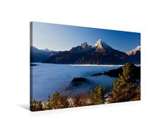 Calvendo Premium Textil-Leinwand 75 cm x 50 cm Quer, Watzmann | Wandbild, Bild auf Keilrahmen, Fertigbild auf Echter Leinwand, Leinwanddruck: der majestätische in herbstlicher Landschaft Natur Natur