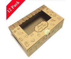 Chilly, Geschenkschachteln mit Sichtfenster für hausgemachte Kekse / Plätzchen / Muffins / Brownies, dekorativ, Treat Boxes