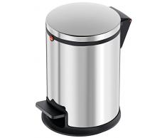 Hailo Pure S, Mülleimer aus Edelstahl, 3 Liter, Müllbeutel-Klemmringsystem, Deckeldämpfung (Soft Close), Tragegriff, edelstahl, made in Germany, 0504-010
