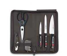 WÜSTHOF Traveller Set Messer, Stahl, schwarz, 32.5 x 15.5 x 3 cm, 6-Einheiten